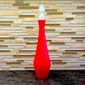 Beautiful Vintage Red Glass Decanter